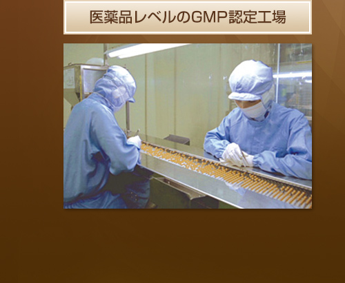 医薬品レベルのGMP認定工場