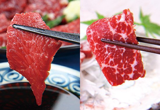 赤身・霜降りの「2種食べ比べセット」
