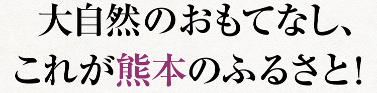 大自然のおもてなし、これが熊本のふるさと！