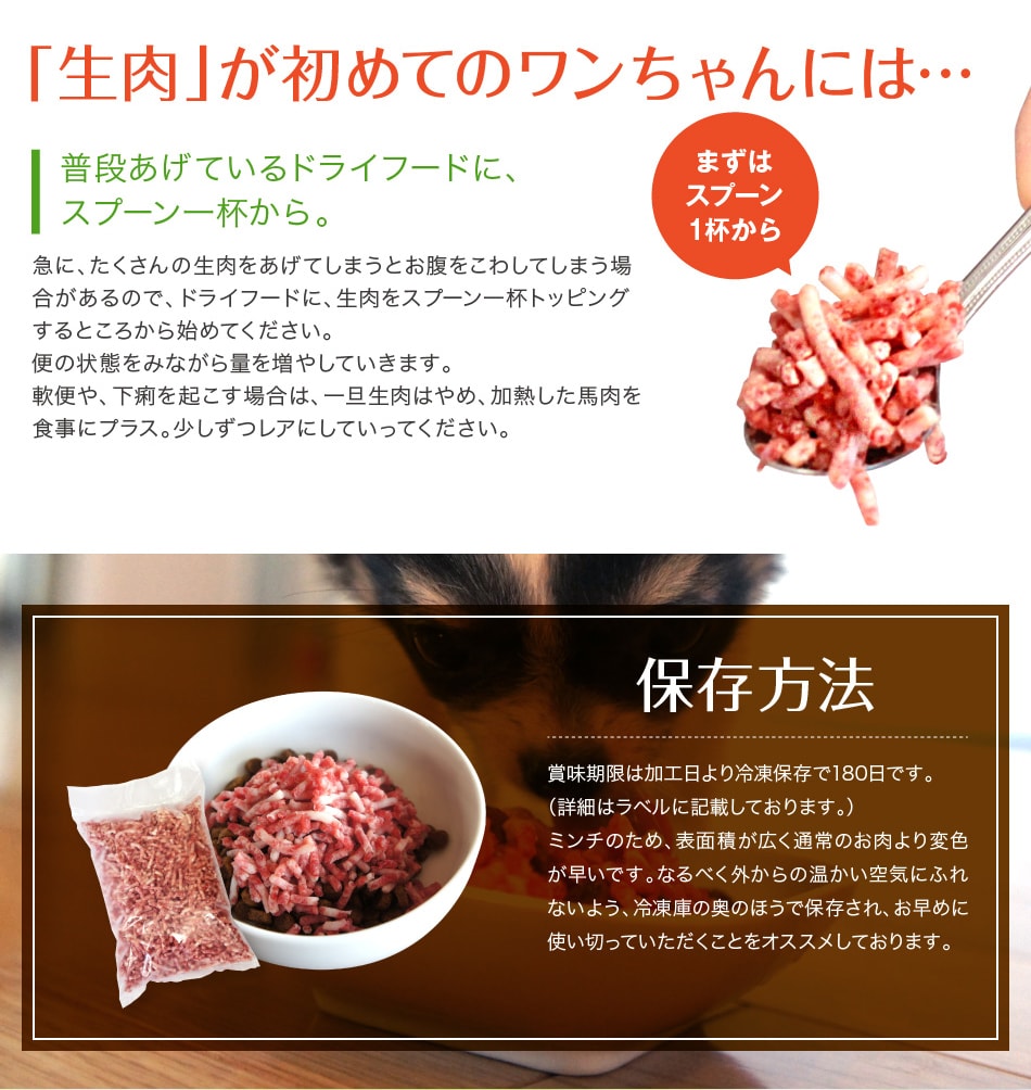 生肉が初めてのワンちゃんには・・